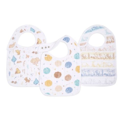 aden + anais essentials Cotton Muslin Snap Bibs - 3pk