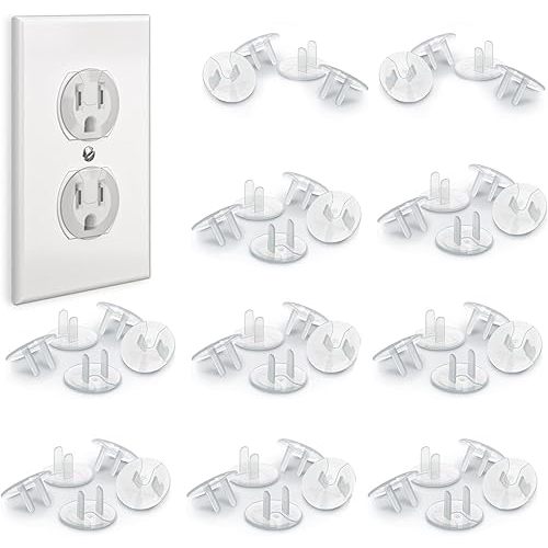 48 Pack Outlet Covers Baby Proofing, Provide Shock Prevention and Easy Installation, Safe and Secure Plastic Plug Covers for Power Sockets (48 Outlet Covers)
