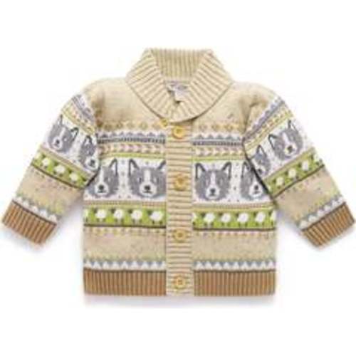 Sheep Dog Cardigan Herding Farisle - Purebaby Sweaters | Maisonette