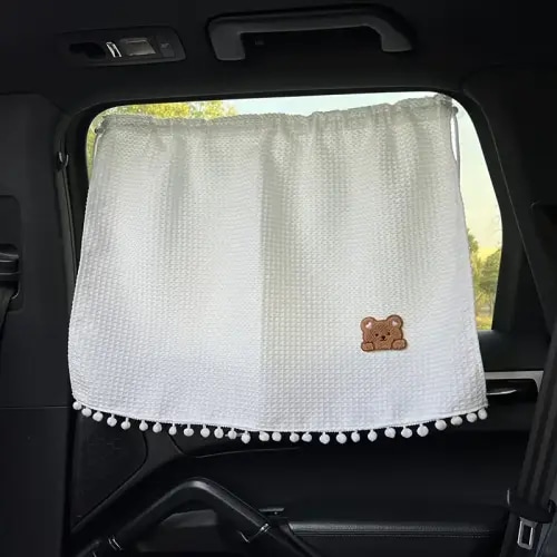 car sun shade curtain with uv protection adjustable drawstring window shade for vehicle travel polyester fiber material fits 14 age pack - baby & maternity - temu Temu