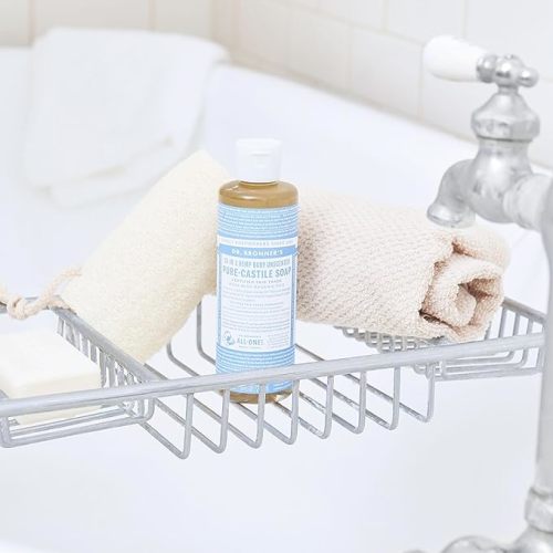 Dr. Bronner's - Pure-Castile Liquid Soap (Baby Unscented, 8 Ounce) - Made with Organic Oils, 18-in-1 Uses: Face, Hair, Laundry, Dishes, For Sensitive Skin, Babies, No Added Fragrance, Vegan, Non-GMO - Unscented Baby Mild - 8 oz