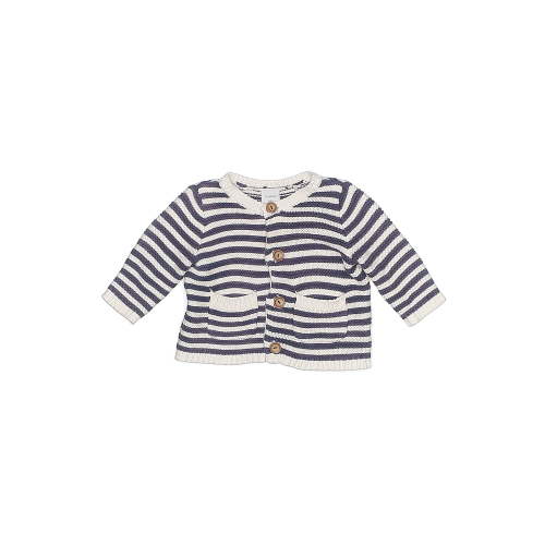 Baby Gap 100% Cotton Stripes Blue Cardigan Size 0-3 mo