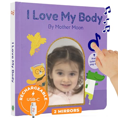 Cali's Books I Love My Body by Mother Moon | Musical Books for Toddlers 1-3 | Books for 1 Year Old | Books for 2 Year Old | Interactive Sound Book | Emotions & Self-Love | Rechargeable
