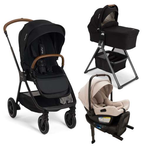 Nuna Triv Next Stroller + Lytl Bassinet + Stand + Pipa Aire RX Infant Car Seat Travel System