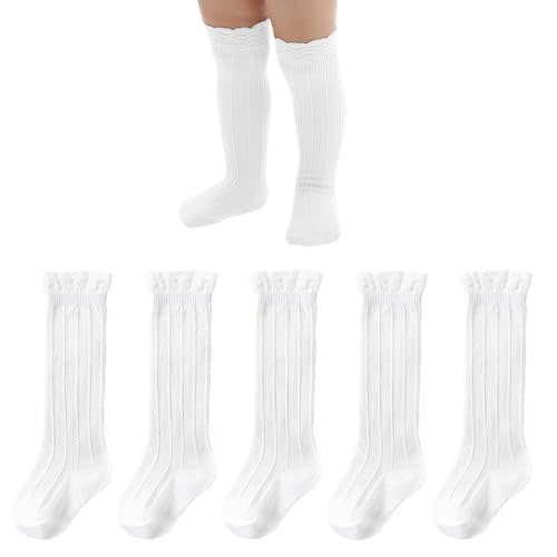 American Trends Baby Knee High Socks Girls Tube Long Socks Boys Newborn Infants Toddlers Ruffled Socks