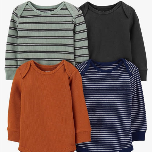 Simple Joys by Carter's Baby 4-Pack Long-Sleeve Thermal Bodysuit