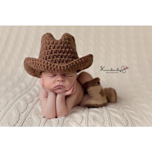 Baby Cowboy or Cowgirl Set-Includes Cowboy Hat & Cowboy Boots, Western Baby Shower, Infant Cowboy Hat Boots, Newborn Hat Boots, photo prop