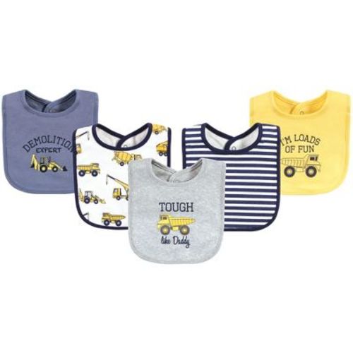 Hudson Baby Infant Boy Cotton Bibs, Construction, One Size