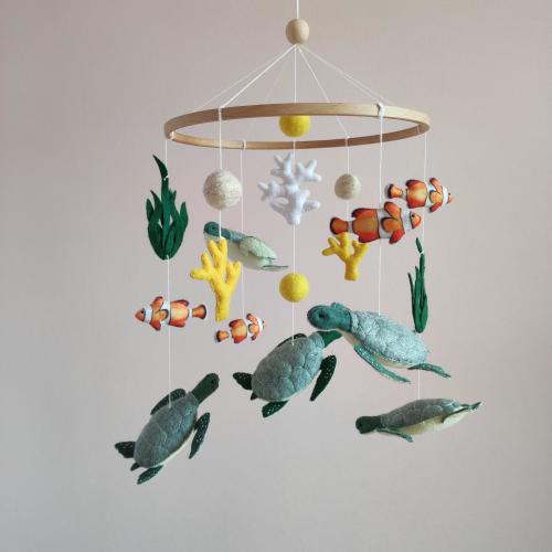 Sea Turtle Baby Mobile, Ocean Themed Nursery, Godparents Gift
