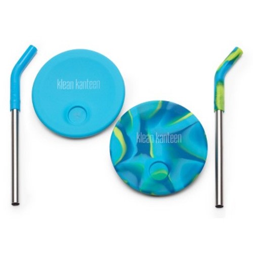 Klean Kanteen 2pk Kids' Stainless Steel Cup Straw Lid - Blue Tie Dye