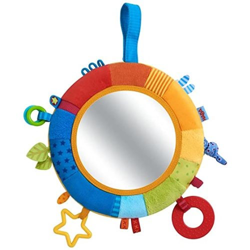 HABA Rainbow Baby Mirror for Tummy Time - Developmental Infant Toy for 6-24 Months - Sensory Toy for Baby Gifts 6 Months and Up