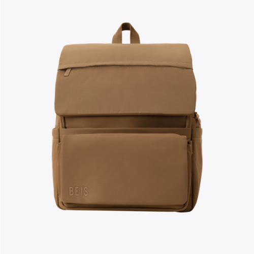 BÉIS 'The Ultimate Diaper Backpack' in Camel - Diaper Bag Backpack in Camel Brown