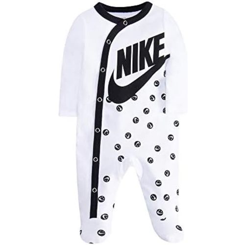 Nike Kids Baby Girl's Sportswear All Over Print Smiley Long Sleeve Footed Coverall (Infant)