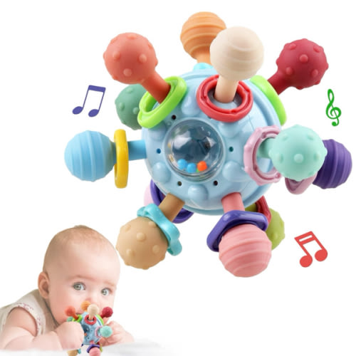 Baby Sensory Teething Toys - Baby Teether & Rattle - Gifts for Infant Newborn Boys Girls 0 3 6 9 12 18 Months - Toddler Montessori Educational Learning Toys