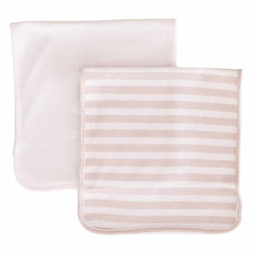 Latte Stripes Waffle 2pc Burp Cloth Set