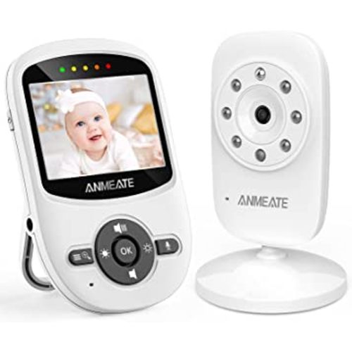 ANMEATE Video Baby Monitor with Digital Camera, Digital 2.4Ghz Wireless Video Monitor with Temperature Monitor, 960ft Transmission Range, 2-Way Talk, Night Vision, High Capacity Battery(1 camera)