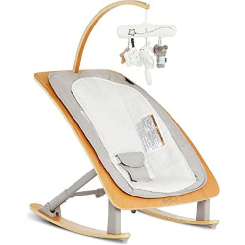 Evolur Tory 2-in-1 Rocker & Chair, Light Gray