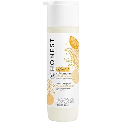 The Honest Company Silicone-Free Conditioner, Gentle Tear-Free, Hypoallergenic, Baby Hair Care with Naturally Derived Ingredients, Citrus Vanilla Refresh, 10 fl oz
