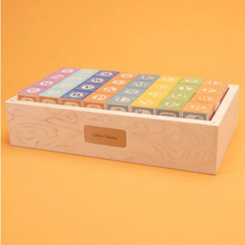 Uncle Goose Legacy ABC Blocks with Maple Box