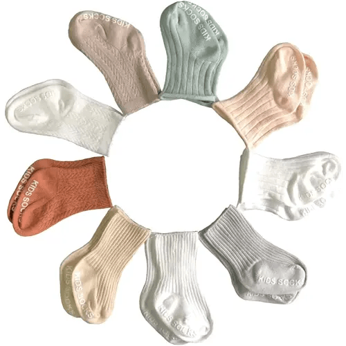 Baby Combed Cotton Socks QandSweet Toddler Ankle Sock Non-Skid for Newborn Infant Childrens