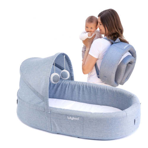 Lulyboo | Lounge To-Go: Denim | Portable Infant Travel Lounge