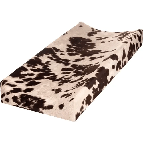Western Cowboy Changing Pad Cover Super Soft Brown Cowhide