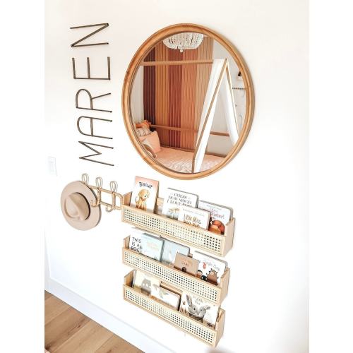 Rattan Shelf (1) - Nursery Bookshelf - Rattan Bookshelf - Nursery Shelf - Rattan Nursery Decor - Nursery Bookshelves - Boho Nursery Decor