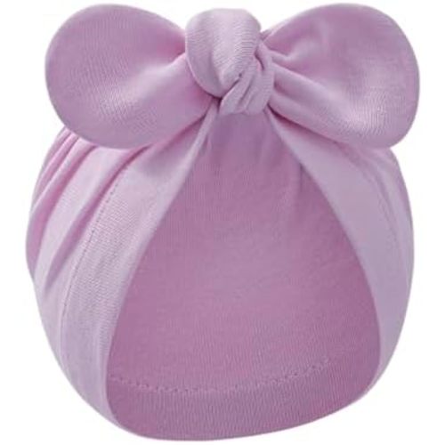 Century Star Newborn Hat for Baby Girls Infant Toddler Soft Hospital Hats Beanie Baby Turbans Head Wrap with Bow Cap