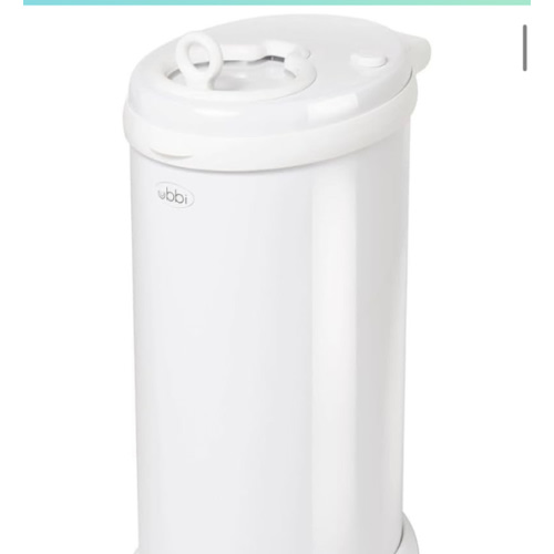 Ubbi Steel Diaper Pail, Odor Locking, No Special Bag Required, Award-Winning, Registry Must-Have, White