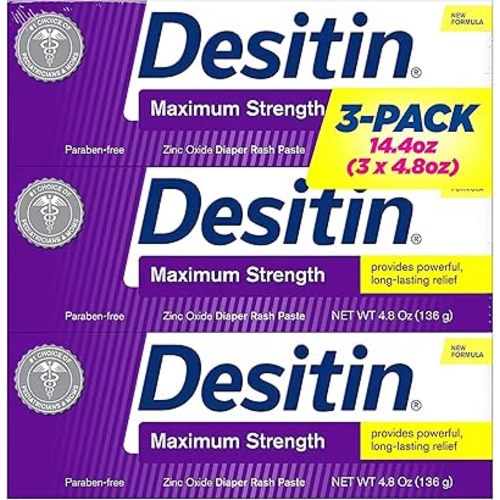 (Pack of 3) Desitinn Baby Diaper Rash Maximum Strength Original Paste, 3 pk./4.8 oz.