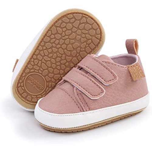Baby Boys Girls Shoes Non-Slip Rubber Sole High-Top PU Leather Sneakers Infant First Walking Shoes Toddler Crib Shoes Newborn Loafers Flats