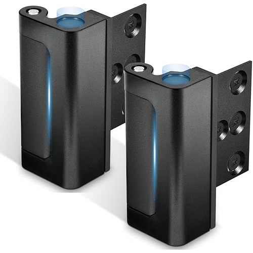 2Pack Home Security Door Reinforcement Lock, Childproof Safety Door Lock Latch Inside Stopper, Add High Security to Prevent Home Unauthorized Entry, Aluminum Construction Finish Black