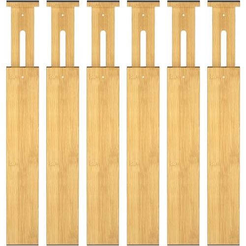 Bamboo Drawer Dividers | 6 Pack