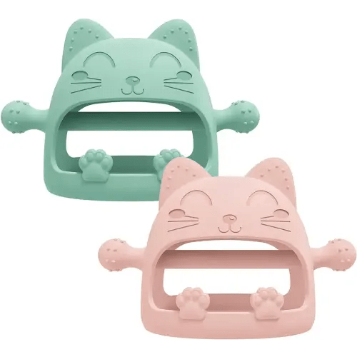 2 Pack Baby Teether Toys,Silicone Teething Toys for Babies 0-6 Months,Never Drop Baby Chew Toys for Teething Relief, Teething Pacifiers,Baby Toys 0-6 Months,Ideal Gifts for Baby Shower