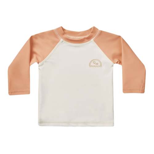 Quincy Mae Rashguard Swim Top - Natural / Melon | The Baby Cubby
