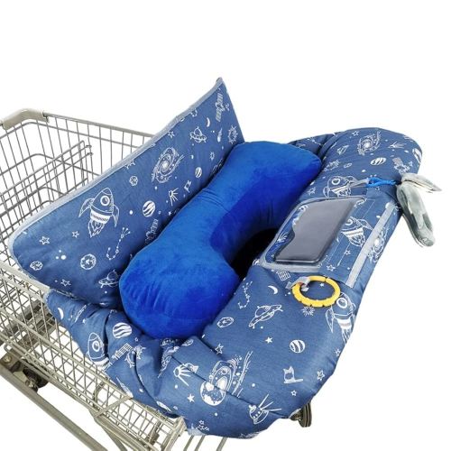 Shopping Cart Cover for Baby/Toddler, Cozy High Chair Cover, Blue Spaceship