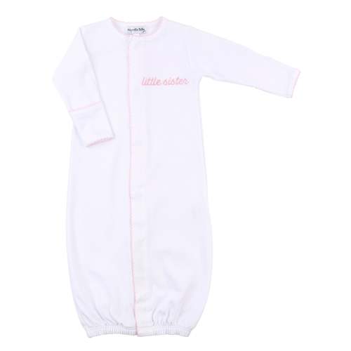 Little Sister Embroidered Converter Baby Gown