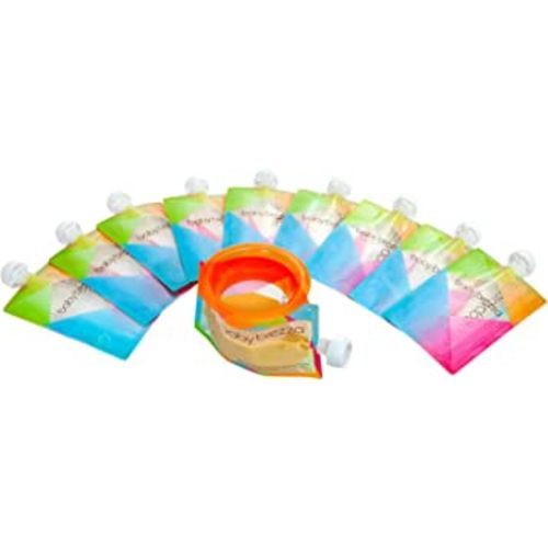 Baby Brezza Reusable Baby Food Storage Pouches, 10 Pack 7oz - Make Organic Food Puree for Kids or Toddlers and Store in Refillable Squeeze Pouches, Bulk Set is Freezer Safe & Washable