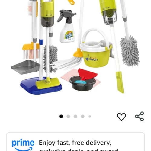 Amazon.com: Toddler Cleaning Set with Working Vacuum, Kids Cleaning Toy Set, Broom and Dustpan Mop Cleaner Working Pretend Play Kit That Really Works Montessori Cleaning Supplies for Toddlers Baby Children Size : Toys & Games