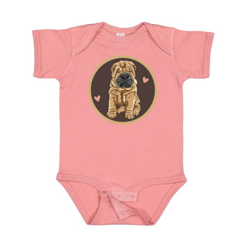 Inktastic Chinese Shar-Pei Dog Art Girls Baby Bodysuit