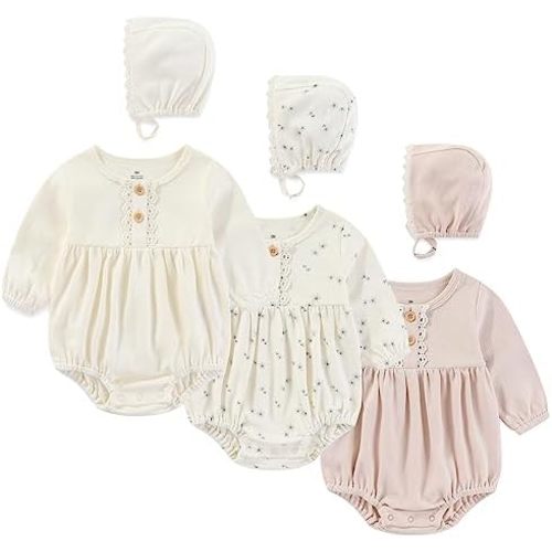 Newborn Baby Girl Bodysuit Suit Baby Clothes Long Sleeve 3 Outfit Bundle Mix Match