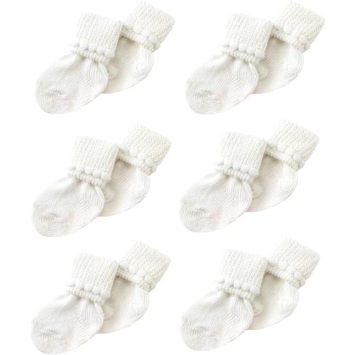 Newborn Baby Boy & Girl Socks Includes 6 Pairs of Cotton Socks