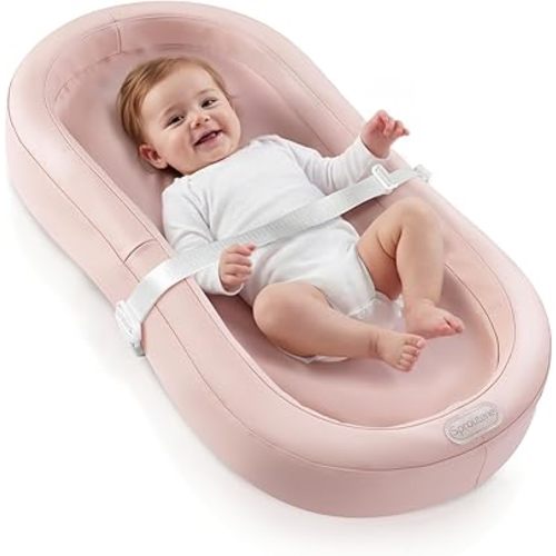 Wipeable Baby Changing Pad for Dresser, Waterproof PU Leather Diaper Changing Pad with Safety Belt, Non-Slip Soft Foam Changing Table Pad for Newborns & Infants (Pink)