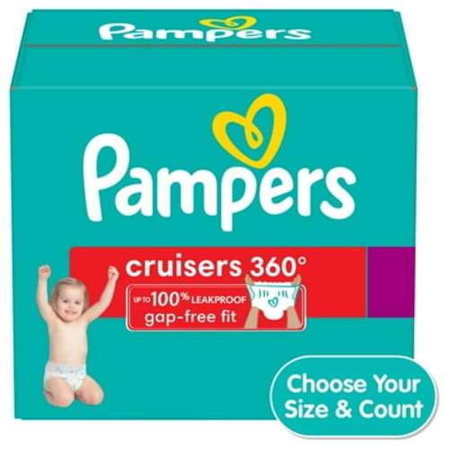 Pampers Cruisers 360 Pull-On Baby Diapers Size 4, 108 Count (Select for More Options)