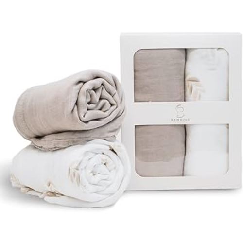2 Pack Bamboo Baby Blanket Swaddle Set | Baby Blankets for Boys & Baby Blankets for Girls | Soft, Breathable & Skin-Friendly Swaddle Baby Wrap | 47x47 Swaddles for Newborns