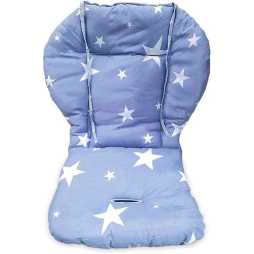 twoworld High Chair Cushion, 1Pack Large Thickening Baby High Chair Seat Cushions Liner Mat Pad Cover Breathable (Blue Star)