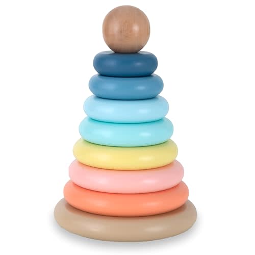 Wooden Rainbow Stacking Toy Ring