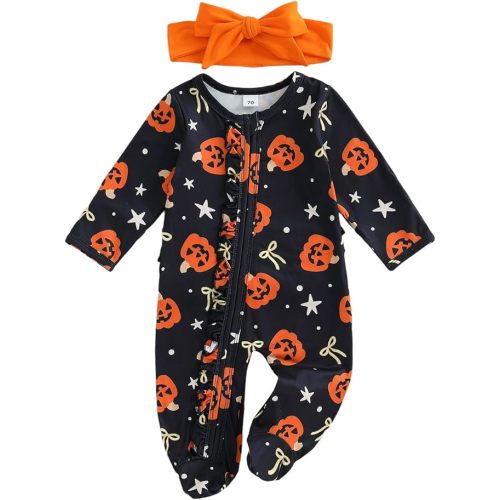 Halloween Newborn Baby Girl Clothes Infant Long Sleeve Romper Jumpsuit Bodysuit Christmas Outfits