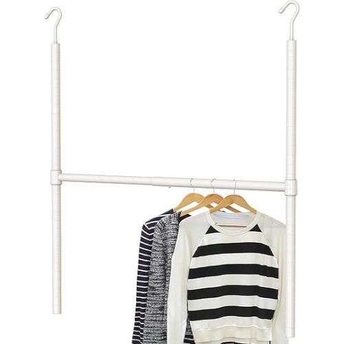 Simple Houseware Adjustable Closet Hanging Rod, White
