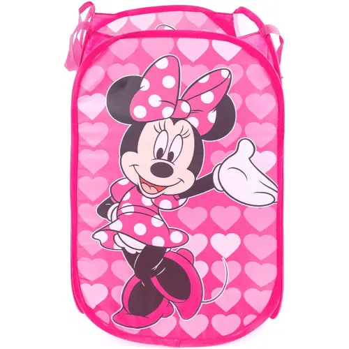 Jay Franco Disney Minnie Mouse Pop Up Hamper - Mesh Laundry Basket/Bag with Durable Handles (Official Disney Product)
